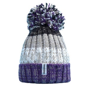 Luxury Super Sherpa Reflective Bobble Hat - Asexual Flag Colours