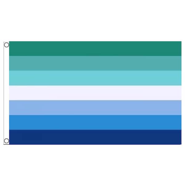 Gay Male / MLM (Men Loving Men) Pride Premium Flag / 5ft x 3ft / Avec ourlets et œillets cousus