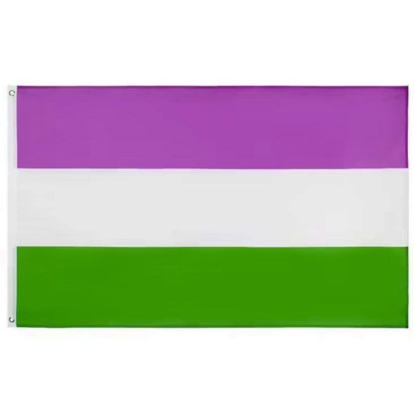 Genderqueer Premium Flag / 5ft x 3ft / With Sewn Hems & Grommets