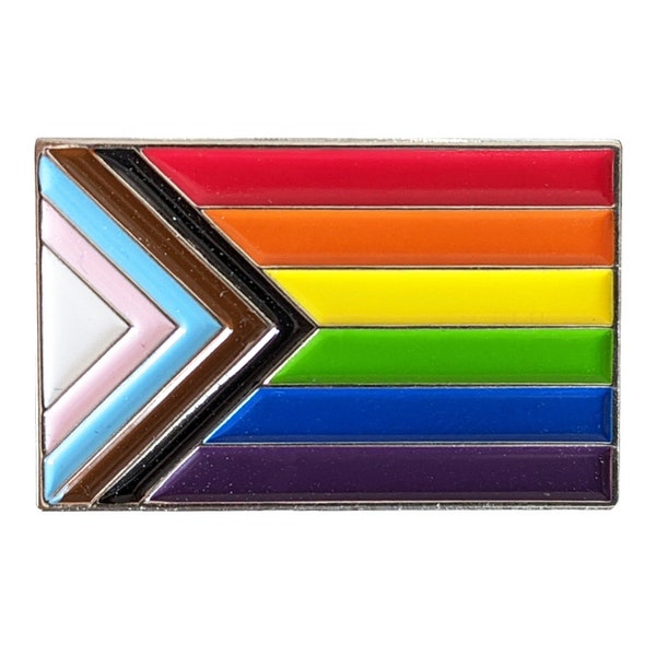 Progress Pride Flag Metal Lapel Pin Badge