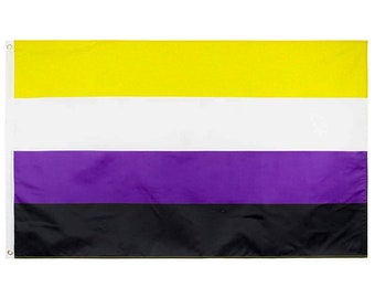 Non Binary / Enby Premium Flag / 5ft x 3ft / With Sewn Hems & Grommets