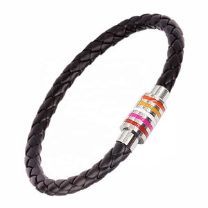 Lesbian Leather Bracelet (With Stainless Steel Magnetic Clasp)