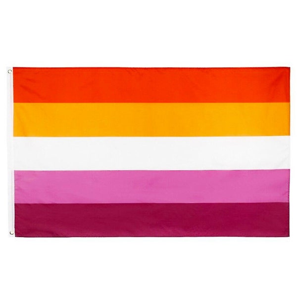 Lesbian Pride Premium Vlag / 5ft x 3ft / Met Genaaide Zomen &Grommets