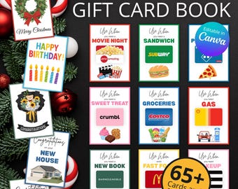 Printable Gift Card Book for Christmas, Birthday, Graduation and More | Christmas Card | Editable Gift Card Holder | Teen Gift