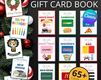 Printable Gift Card Book for Christmas, Birthday, Graduation and More | Christmas Card | Editable Gift Card Holder | Teen Gift