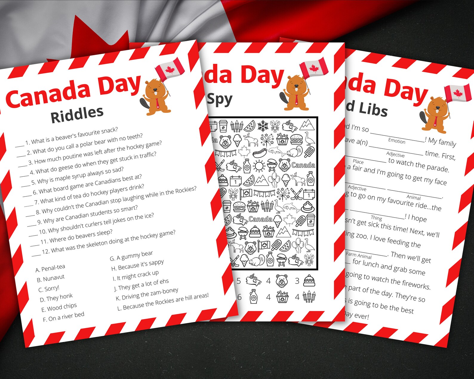 Canada Day Game Bundle | Printable Canada Day Games and Activities for ...