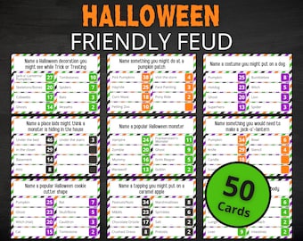 Halloween Friendly Feud | Printable Halloween Game | Halloween Activity For Kids and Adults | Halloween Trivia | Party and Classroom Game