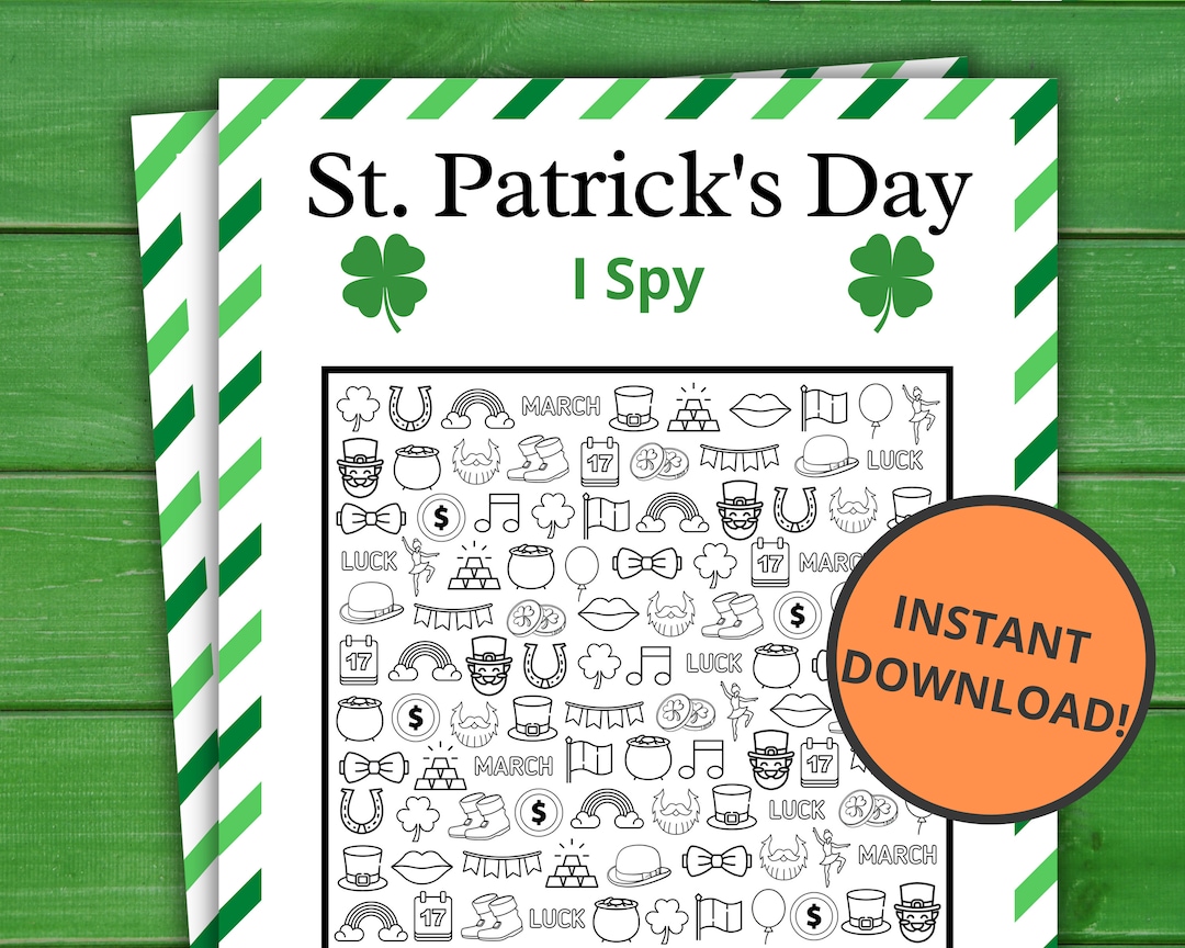 St. Patrick's Day I Spy Game | St Patrick's Party Games | St. Patty's ...