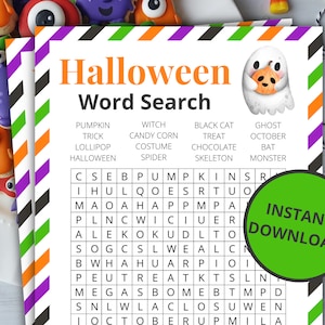 Halloween Word Search | Printable Halloween Game | Halloween Activity For Kids and Adults | Halloween Party Game | Classroom Game