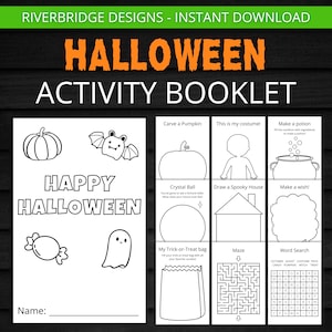 Halloween Activity Booklet | Printable Halloween Worksheets | Halloween Activities For Kids | Halloween Classroom Preschool Coloring Pages