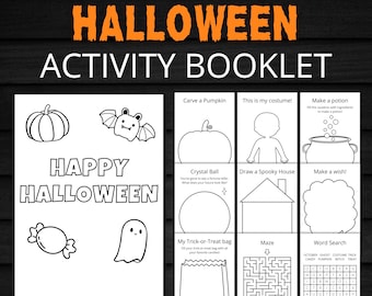 Halloween Activity Booklet | Printable Halloween Worksheets | Halloween Activities For Kids | Halloween Classroom Preschool Coloring Pages