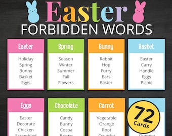 Easter Forbidden Words | Printable Easter Activity For Kids and Adults | Easter Taboo | Easter Party Game | Easter Classroom Game