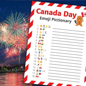 Canada Day Emoji Pictionary | Printable Canada Day Game | Canada Day ...
