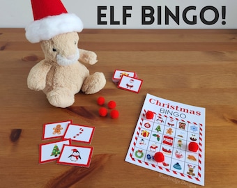 Elf Bingo | Christmas Elf Activity | Holiday Elf Ideas, Props and Accessories | Printable Elf Game | Elf Bingo Cards