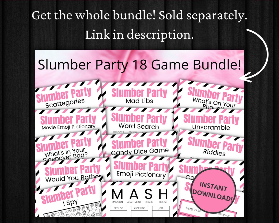 Slumber Party Mad Libs Printable Sleepover Games for Kids - Etsy