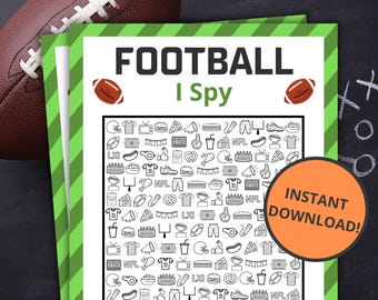 Football I Spy | Printable Football Game | Football Activity For Kids and Adults | Football Sunday | Championship Playoff Game