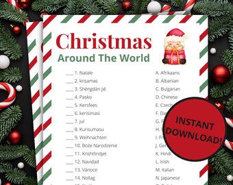 Christmas Around The World Game | Printable Christmas Game | Christmas Activity For Kids and Adults | Christmas Party Game | Classroom Game
