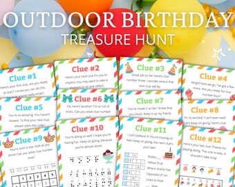 Outdoor Birthday Treasure Hunt For Older Kids | Birthday Scavenger Hunt | Birthday Activity for Kids and Teens | Birthday Games and Puzzles