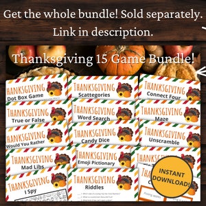 Thanksgiving I Spy Printable Thanksgiving Game Thanksgiving Activity For Kids and Adults Classroom Game Turkey image 3