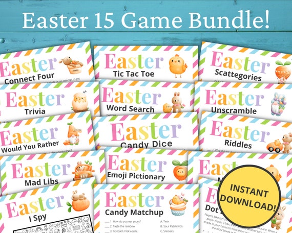 Easter Game Bundle Printable Easter Games for Kids and
