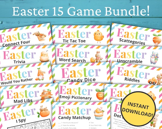 Easter Game Bundle Printable Easter Games for Kids and