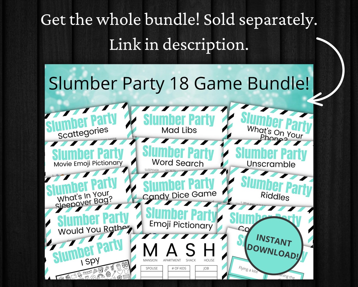 Slumber Party Mad Libs Printable Sleepover Games for Kids - Etsy