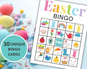 Easter Bingo | Easter Activity For Kids and Adults | Printable Easter Games | Easter Party Game | Spring Bingo Cards | Instant Download