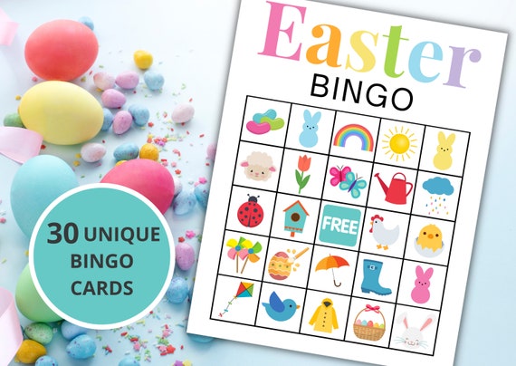 Easter Bingo Easter Activity for Kids and Adults Printable