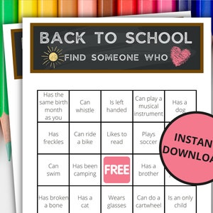 Back To School Game | Find Someone Who | First Day of School Game | Icebreaker Game | Games for Students | Back To School Activity for Kids