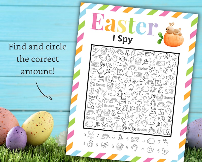 Easter I Spy Printable Easter Game Easter Activity For Kids and Adults Easter Party Game Family Game Classroom Game image 2