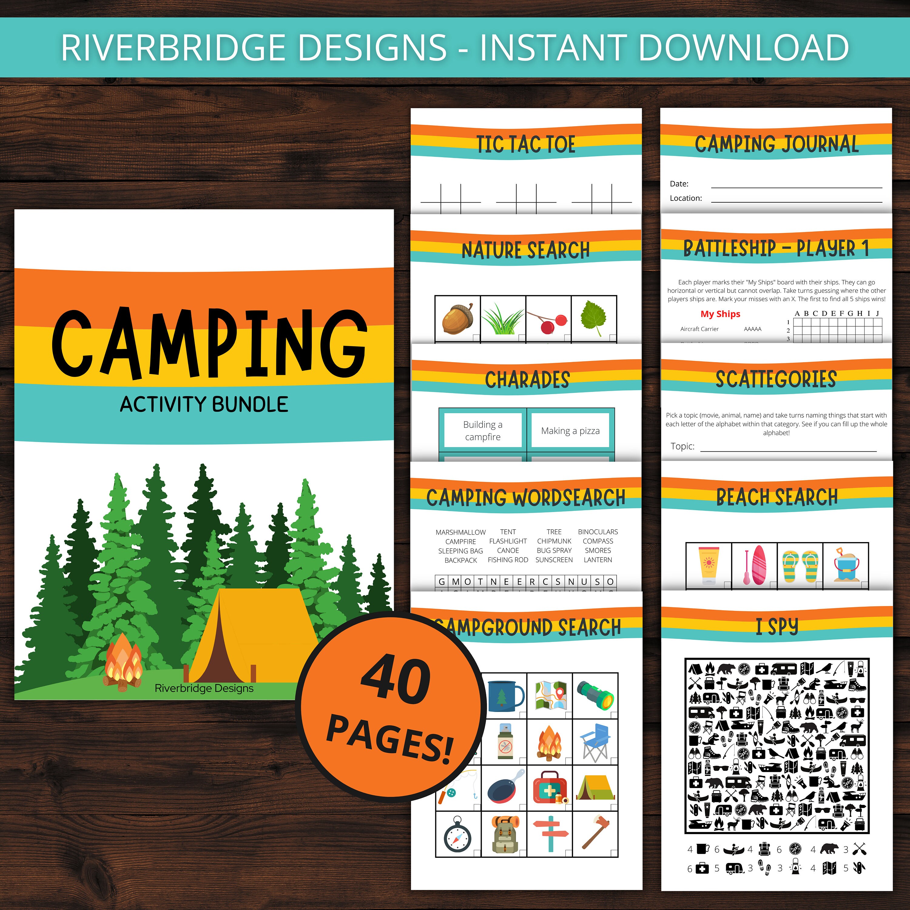 Camping Activity Bundle | Camping Games | Printable Activities for ...