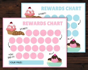 Rewards Chart Printable For Children and Toddlers | Potty Chart | Sticker Chart | Chore Chart | 8.5 x 11 | Sweets And Treats