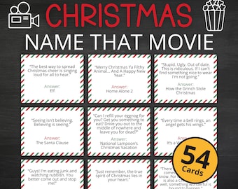 Christmas Name That Movie Game | Printable Christmas Movie Game | Christmas Activity For Kids and Adults | Christmas Party | Office Party