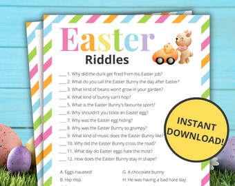 Easter Riddles | Printable Easter Game | Easter Activity For Kids and Adults | Easter Party Game | Family Game | Classroom Game