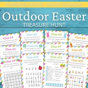 Búsqueda del tesoro de Pascua al aire libre para niños mayores / Búsqueda del tesoro de Pascua / Actividad de Pascua para niños y adolescentes / Juegos de Pascua / Rompecabezas de Pascua