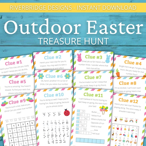Outdoor Easter Treasure Hunt For Older Kids | Easter Scavenger Hunt | Easter Activity for Kids and Teens | Easter Games | Easter Puzzles