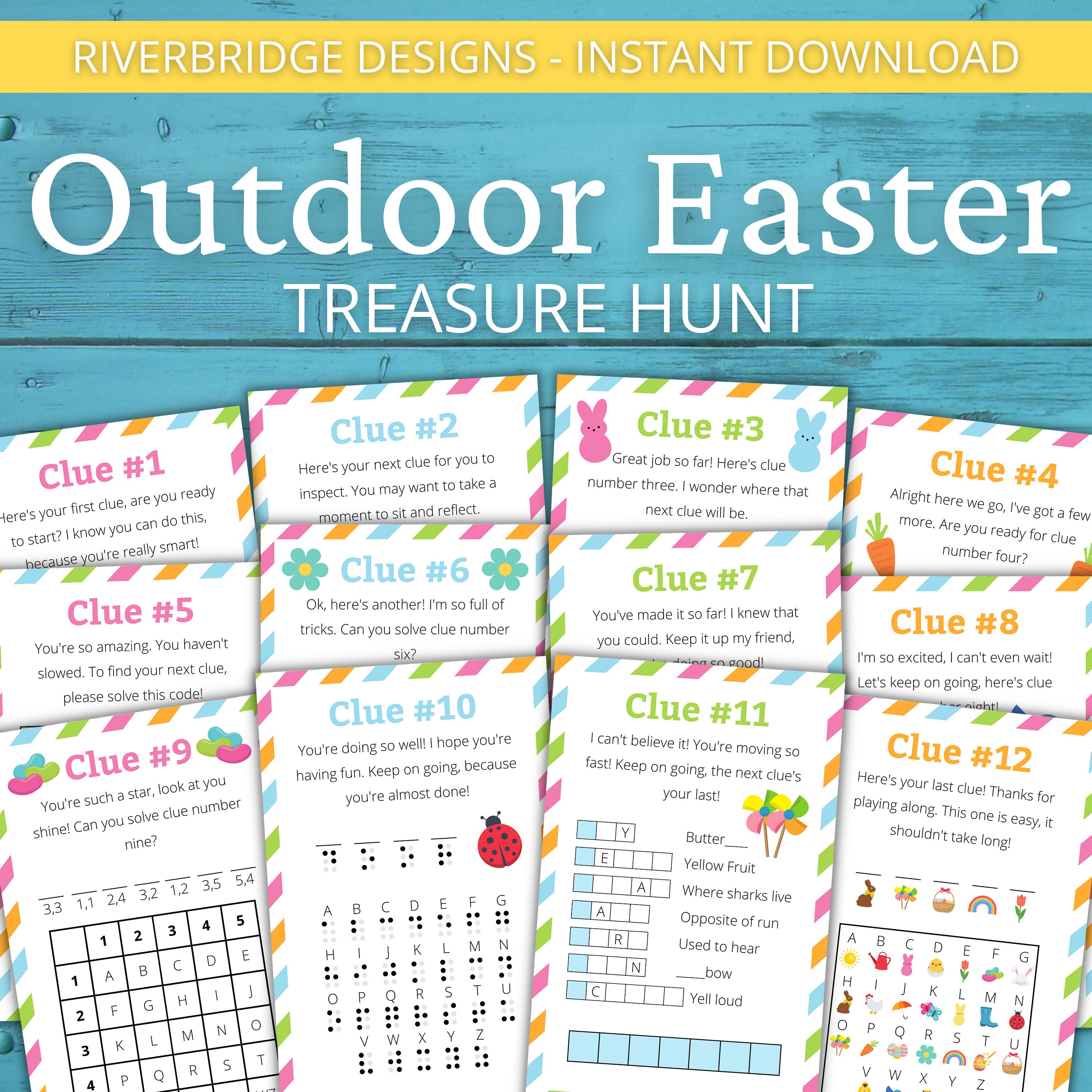 Outdoor Easter Treasure Hunt For Older Kids | Easter Scavenger Hunt | Easter Activity for Kids and Teens | Easter Games | Easter Puzzles