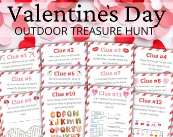 Outdoor Valentine's Day Treasure Hunt For Older Kids | Valentine's Day Scavenger Hunt | Activity for Kids and Teens | Games and Puzzles