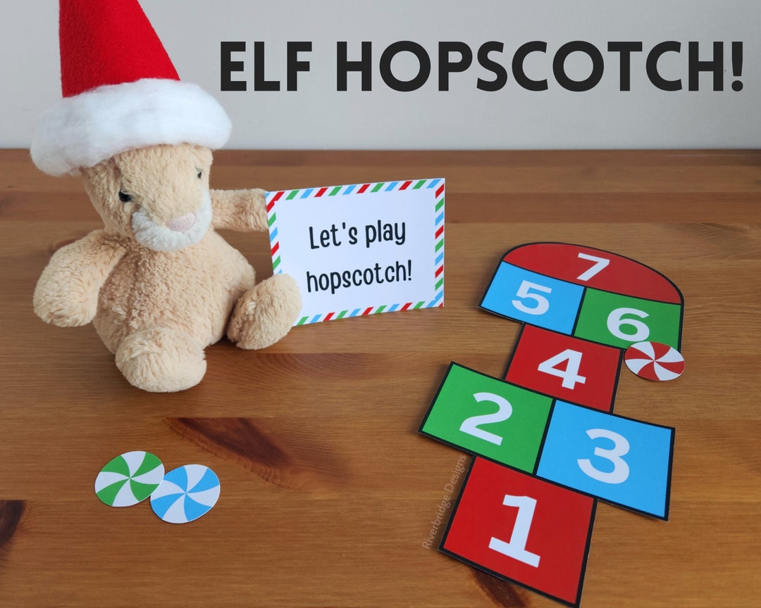 Elf Hopscotch  Christmas Elf Activity  Holiday Elf Ideas