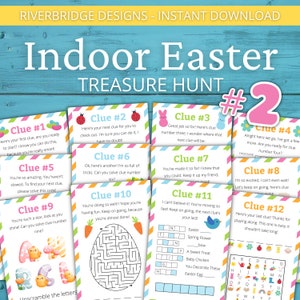Búsqueda del tesoro de Pascua en interiores n.º 2 para niños mayores / Búsqueda del tesoro de Pascua / Actividad de Pascua para niños y adolescentes / Juegos de Pascua / Rompecabezas de Pascua