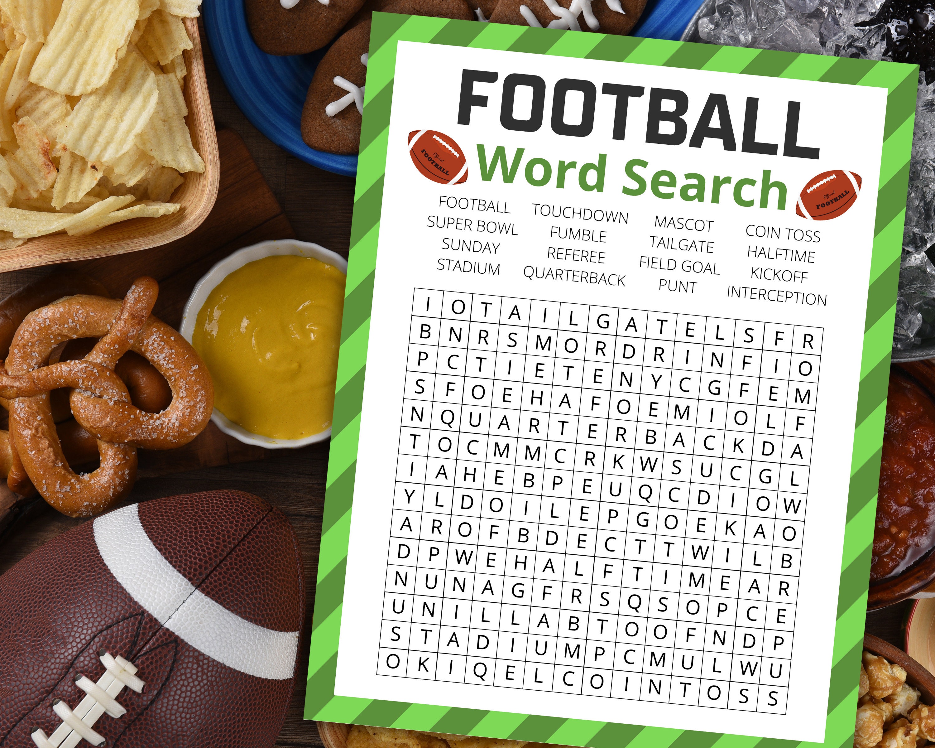 Football Word Search Printable Football Game Football Etsy UK