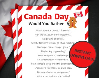 Canada Day Would You Rather | Printable Canada Day Game | Canada Day Activity For Kids and Adults | Canada Day Party Game | Family Game