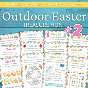 Búsqueda del tesoro de Pascua al aire libre n.º 2 para niños mayores / Búsqueda del tesoro de Pascua / Actividad de Pascua para niños y adolescentes / Juegos de Pascua / Rompecabezas de Pascua
