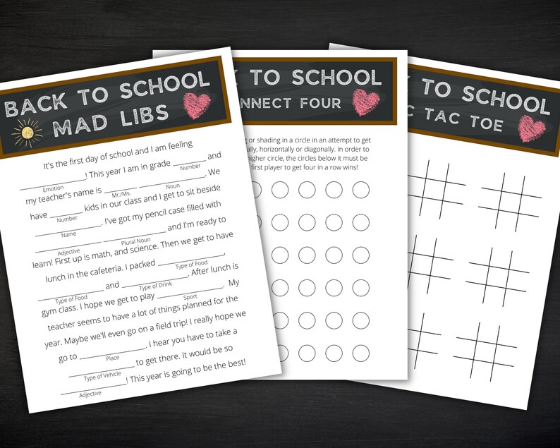 Back to School Game Bundle | Printable Games and Activities for Kids ...