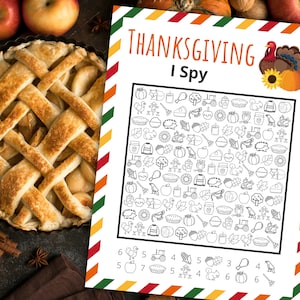 Thanksgiving I Spy Printable Thanksgiving Game Thanksgiving Activity For Kids and Adults Classroom Game Turkey image 2