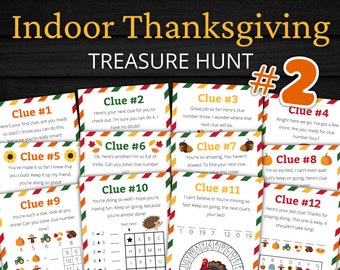 Indoor Thanksgiving Treasure Hunt #2 For Older Kids | Thanksgiving Scavenger Hunt | Fall Activity for Kids and Teens | Games and Puzzles