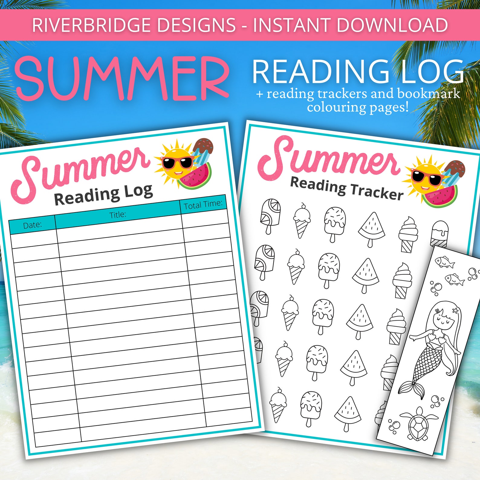 Summer Reading Log for Kids | Printable Book Tracker | Summer Reading ...