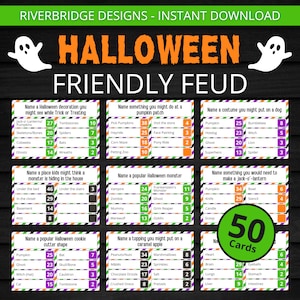 Halloween Friendly Feud | Printable Halloween Game | Halloween Activity For Kids and Adults | Halloween Trivia | Party and Classroom Game