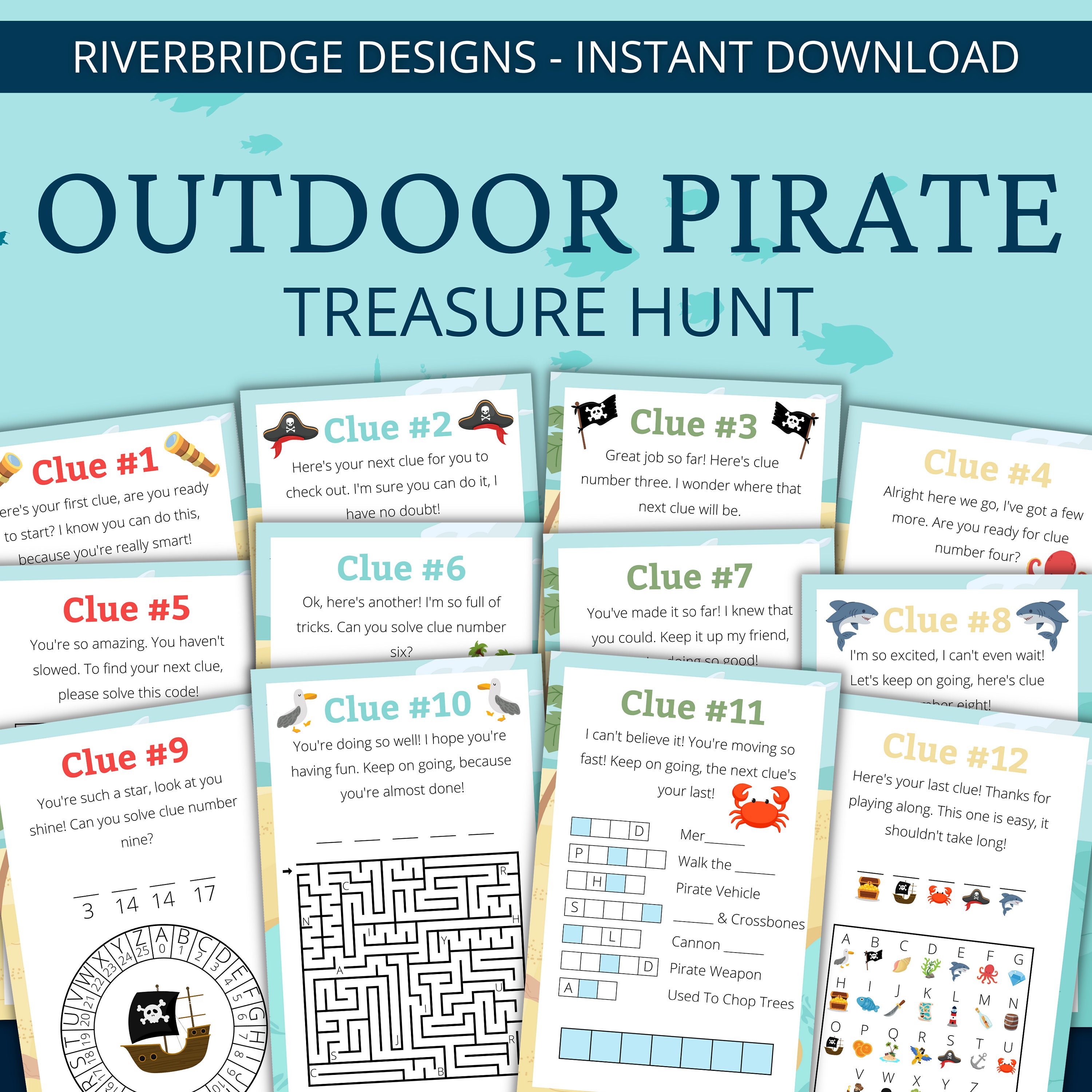 Outdoor Pirate Treasure Hunt for Older Kids | Pirate Scavenger Hunt ...