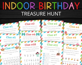 Indoor Birthday Treasure Hunt For Older Kids | Birthday Scavenger Hunt | Birthday Activity for Kids and Teens | Birthday Games and Puzzles